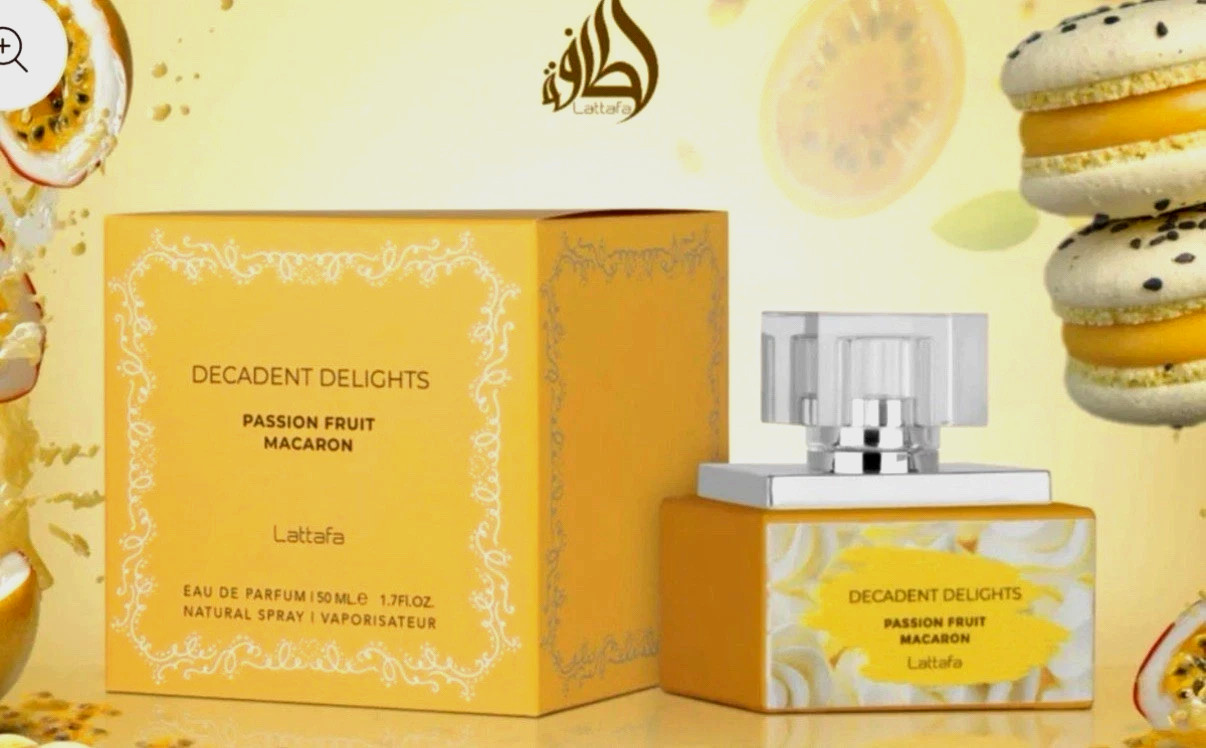 Lattafa Decadent Delights Passion Fruit Macaron For Women.1.7oz.EDP.NIB(UAE)