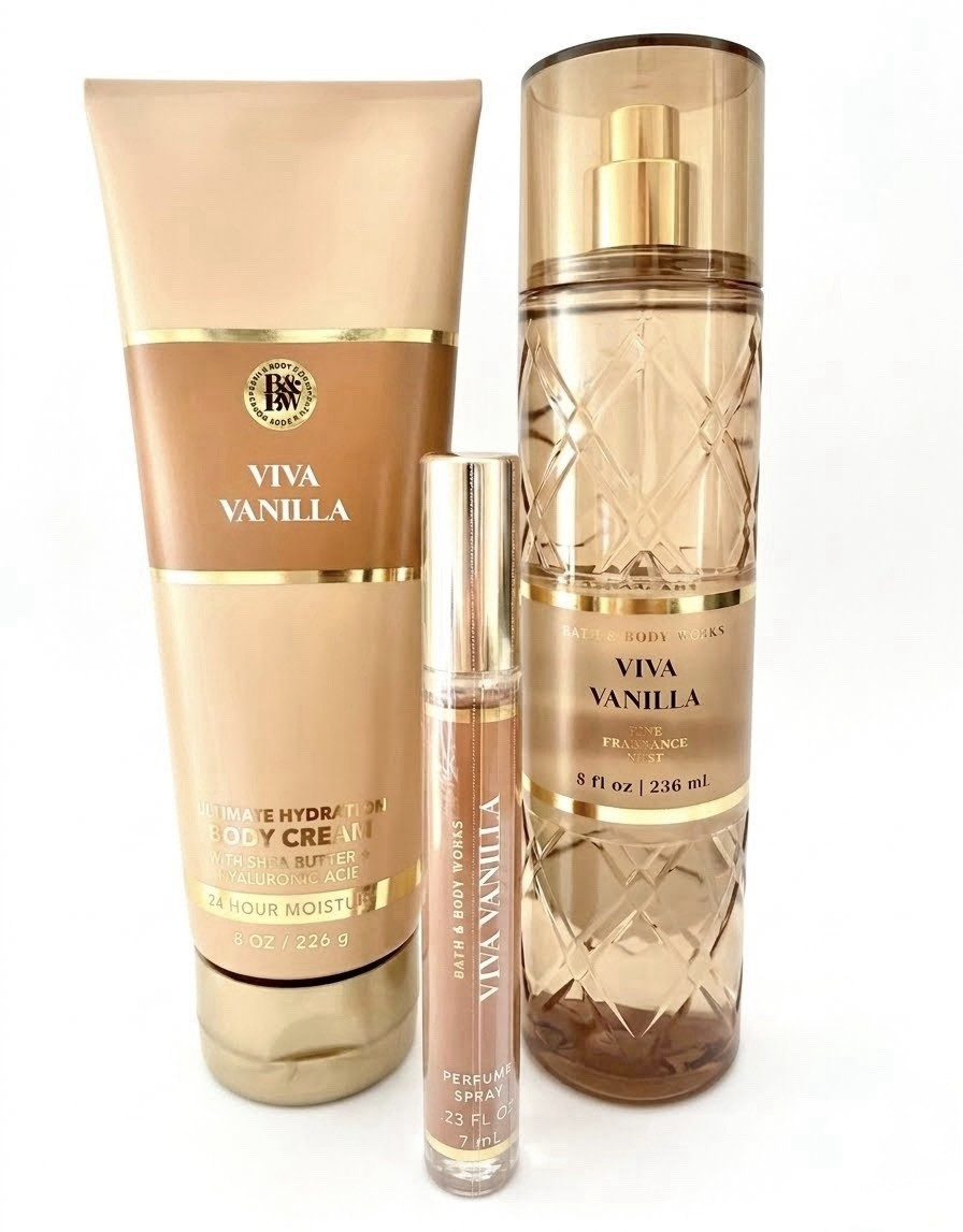 Bath and Body Works Viva Vanilla Everyday Luxuries Bundle – Kayali Dupe NEW