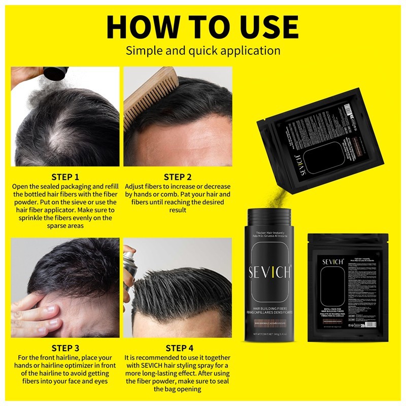 SEVICH Hair Building Fiber Hair Loss Concealer Refill Pack 25g 50g 100g FROM USA