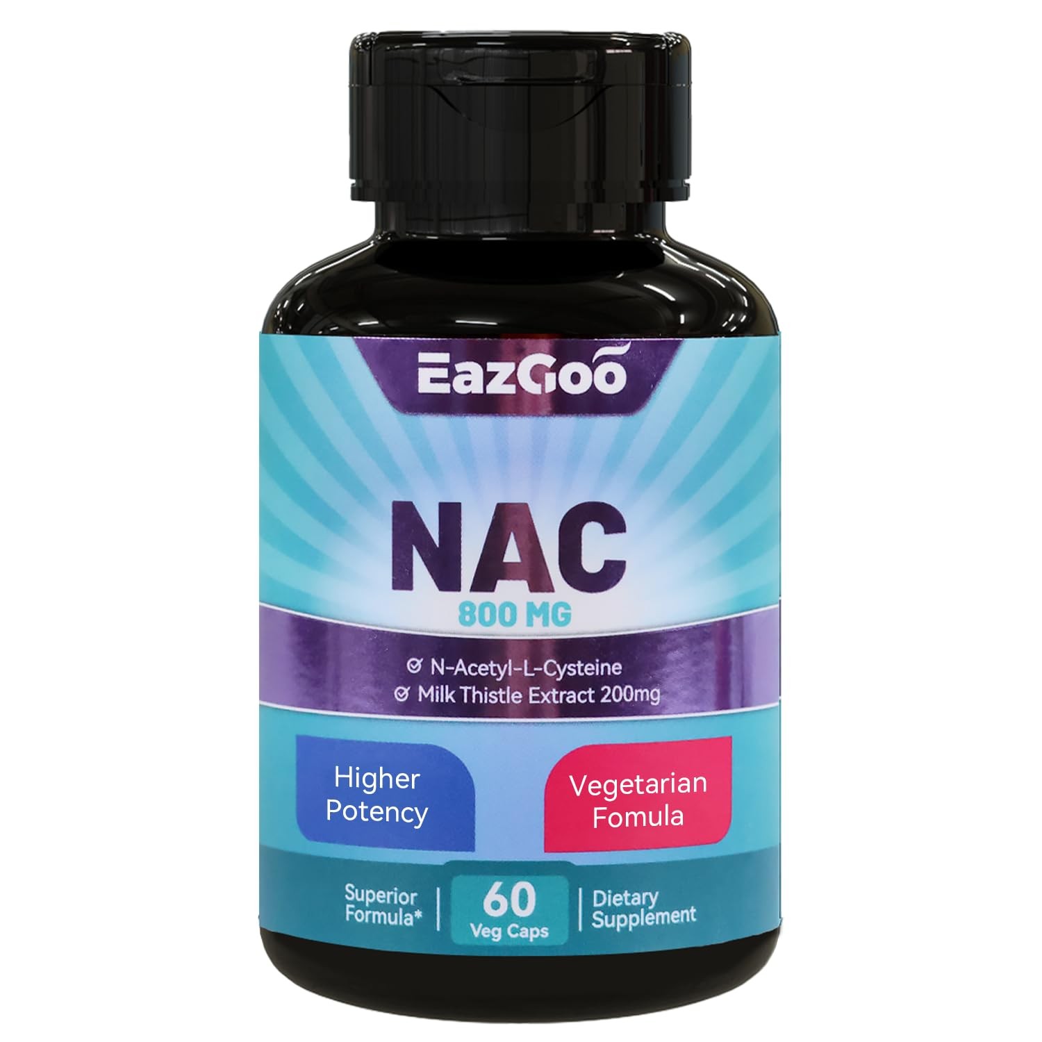 NAC Supplement N-Acetyl Cysteine 800mg for Liver Support 60 Count (Pack of 1)