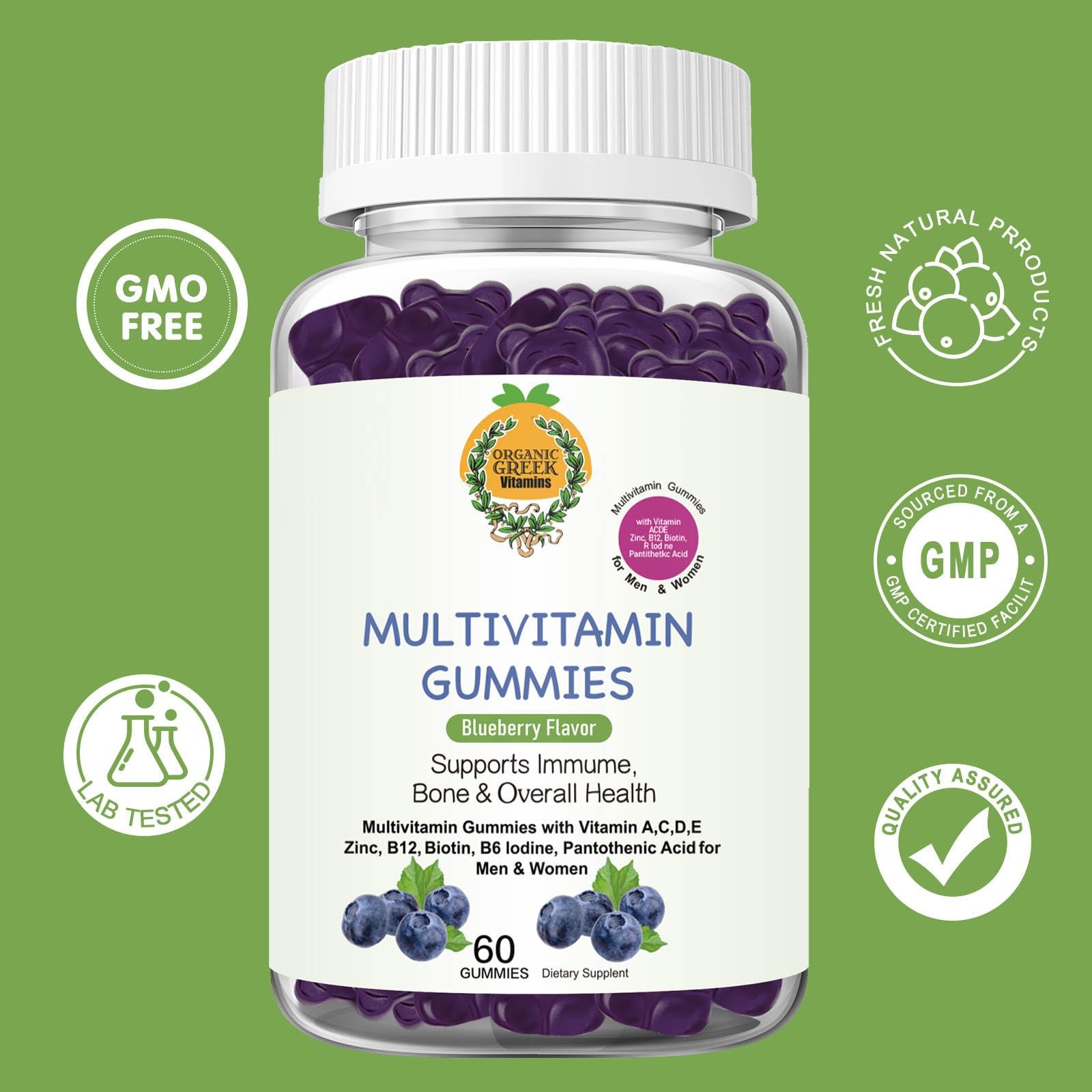 ® Multivitamin Gummies for Men & Women with 13 Vitamins and Minerals Blueberry