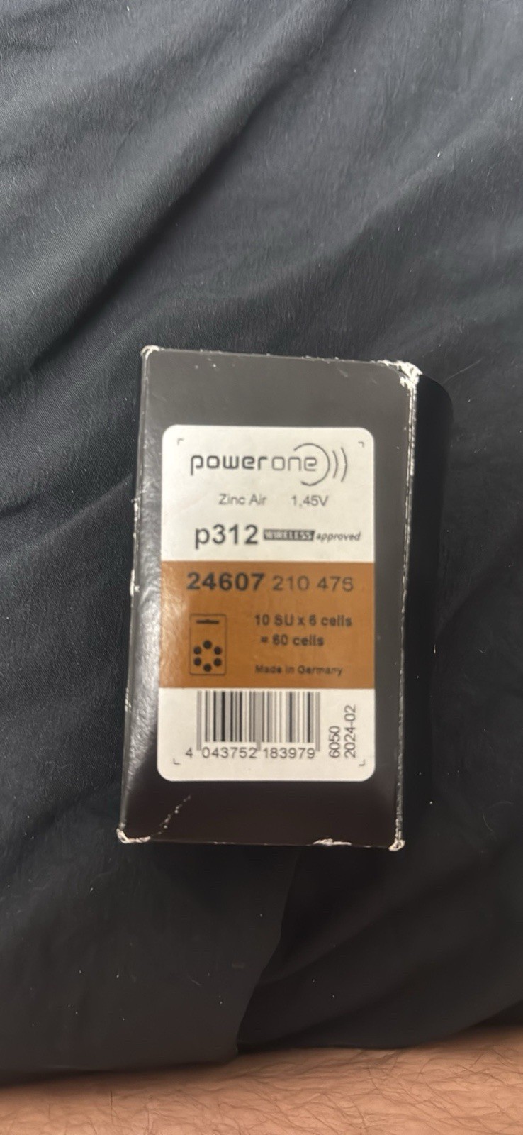 Power One Zinc Air Hearing Aid Battery Size 312 Box of 60 1.4V – New Open Box