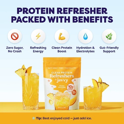 Javvy Mango Pineapple Clear Protein Refreshers – 9.1oz