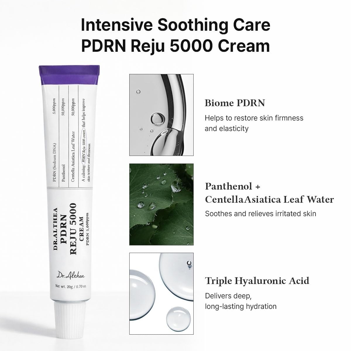 Biome PDRN Cream for Skin Relief & Hydration: Korean Skincare – 0.7 Fl Oz
