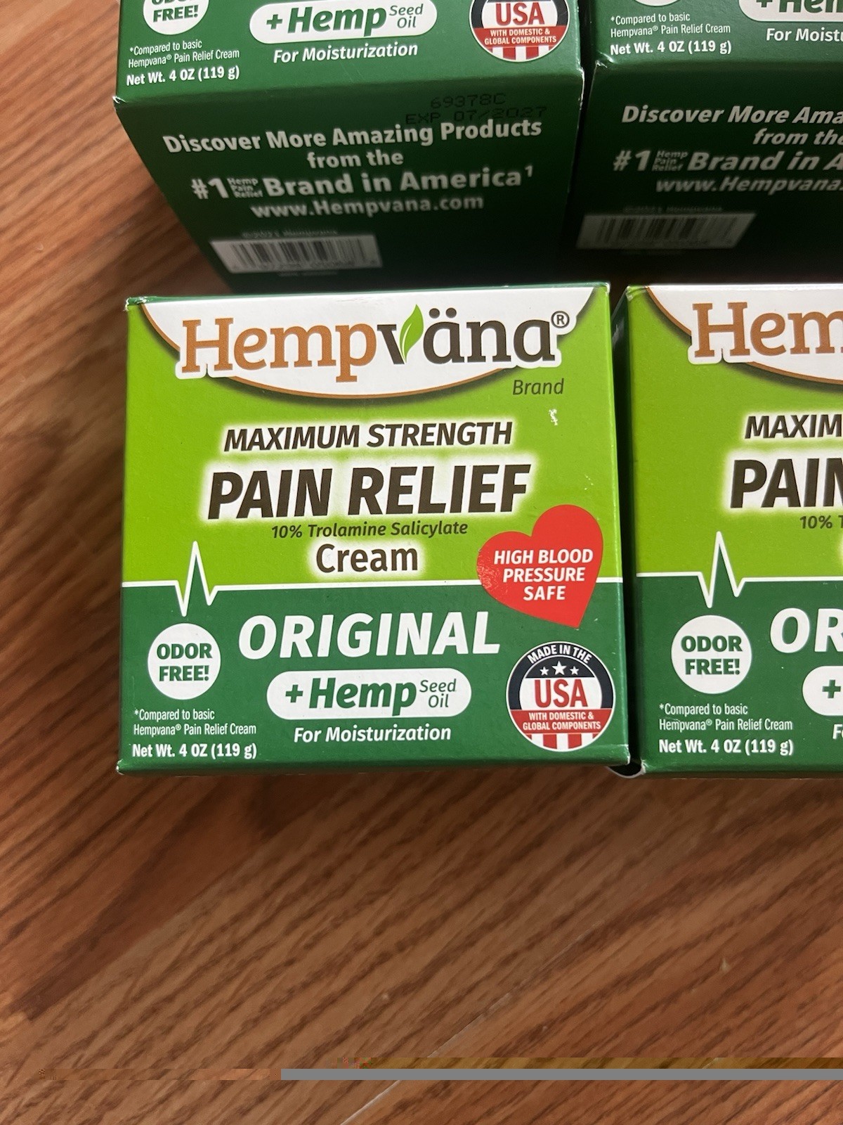 4Pk Hempvana Original Maximum Strength Pain Relief Cream 4oz, Sealed Exp 07/2027
