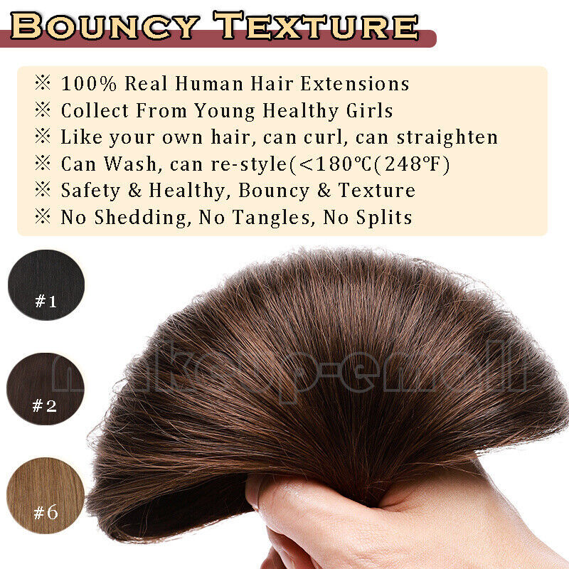 100% Clip In Remy Human Hair Extensions Full Head 8pcs Highlight 10-24inch Long