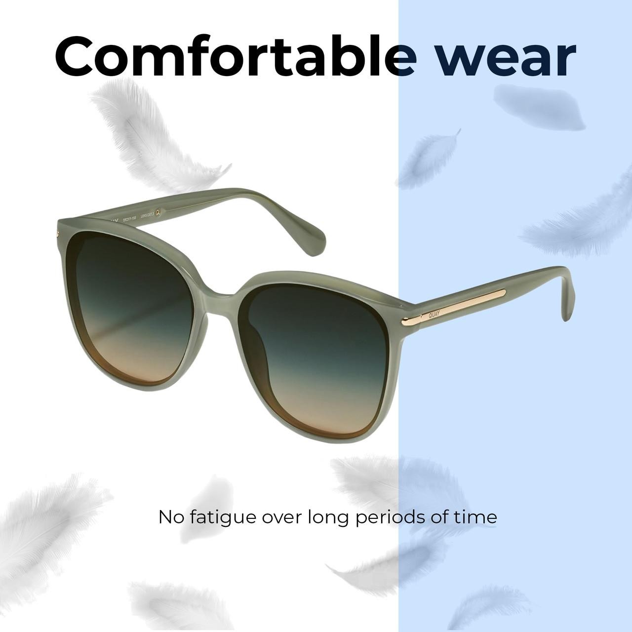 QUAY Australia Rent Free Panthos Designer Blue Light Glasses in Jade Green 59 mm