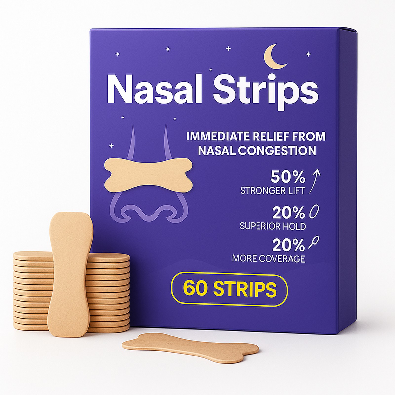 Nasal Strips for Snoring & Breathing Extra Strength Nose Strips Better Airflow