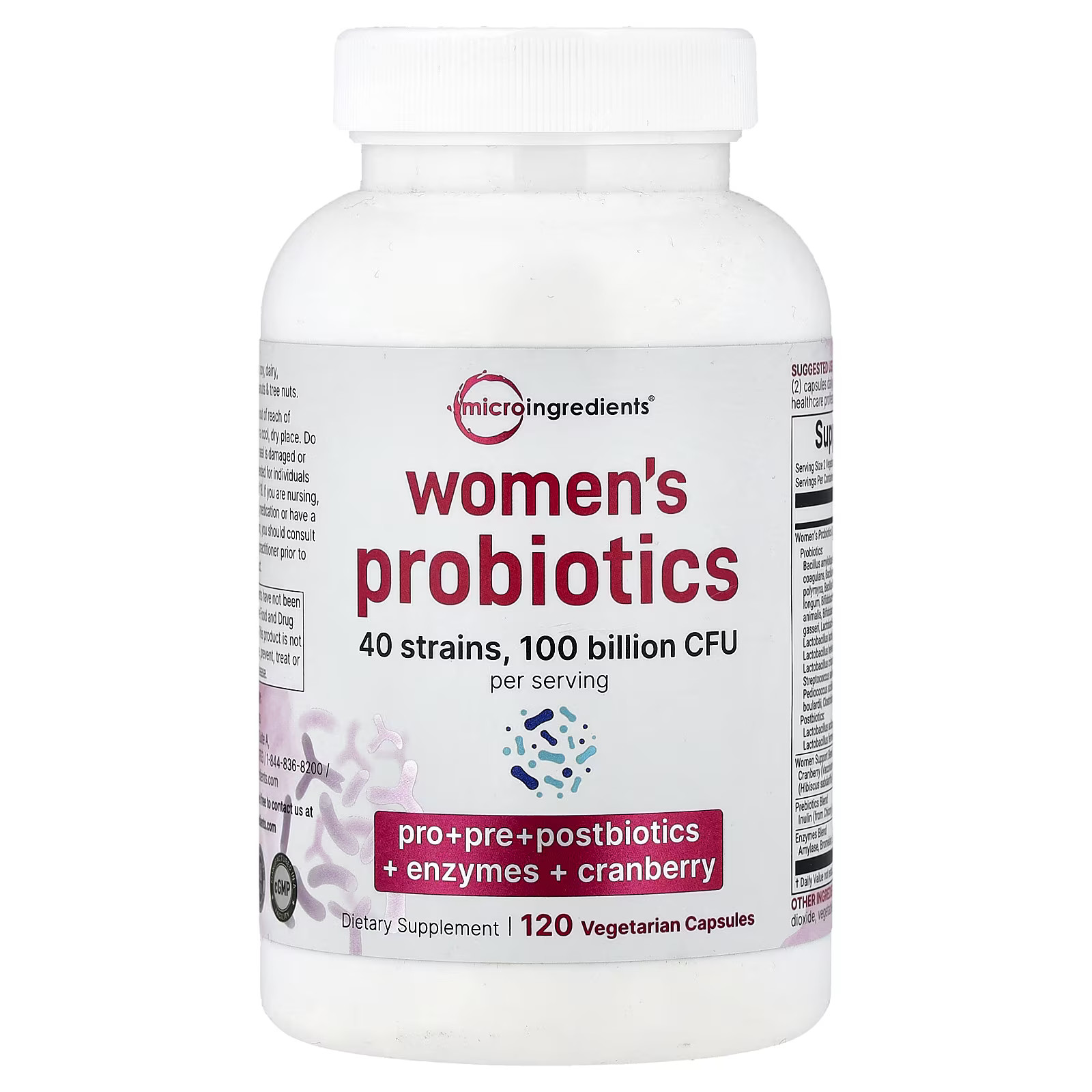 2 X Micro Ingredients, Women’s Probiotics, 120 Vegetarian Capsules