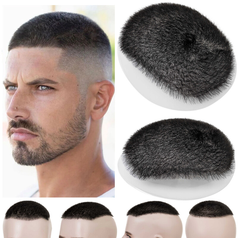 Ultra Thin PU Skin Mens Human Hair Toupee Hairpiece System Wigs Short Cut 6″X8″