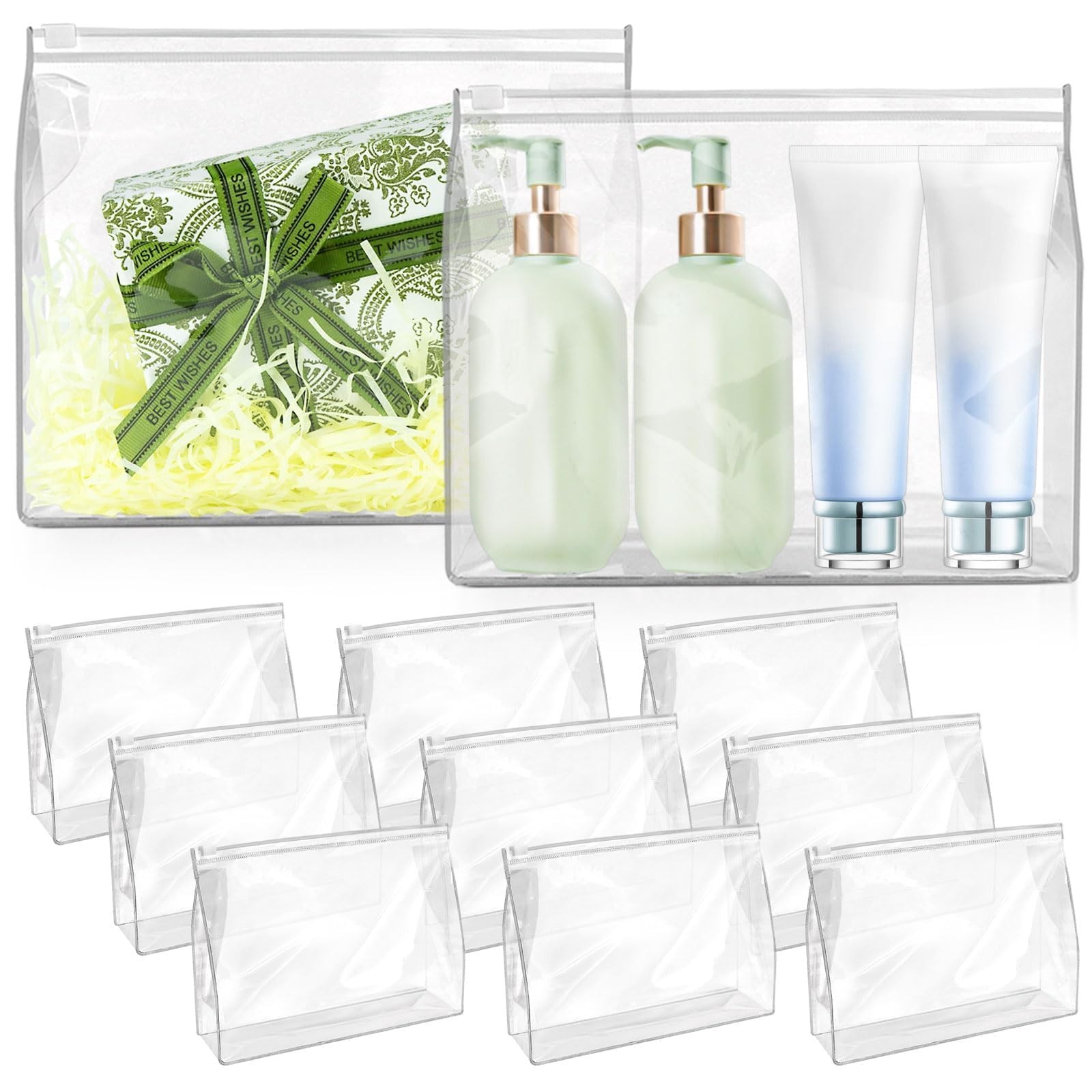 BadenBach 24 PCS Small Clear Makeup Bags, 9.8″ x x 7.1″x 2.6″, clear