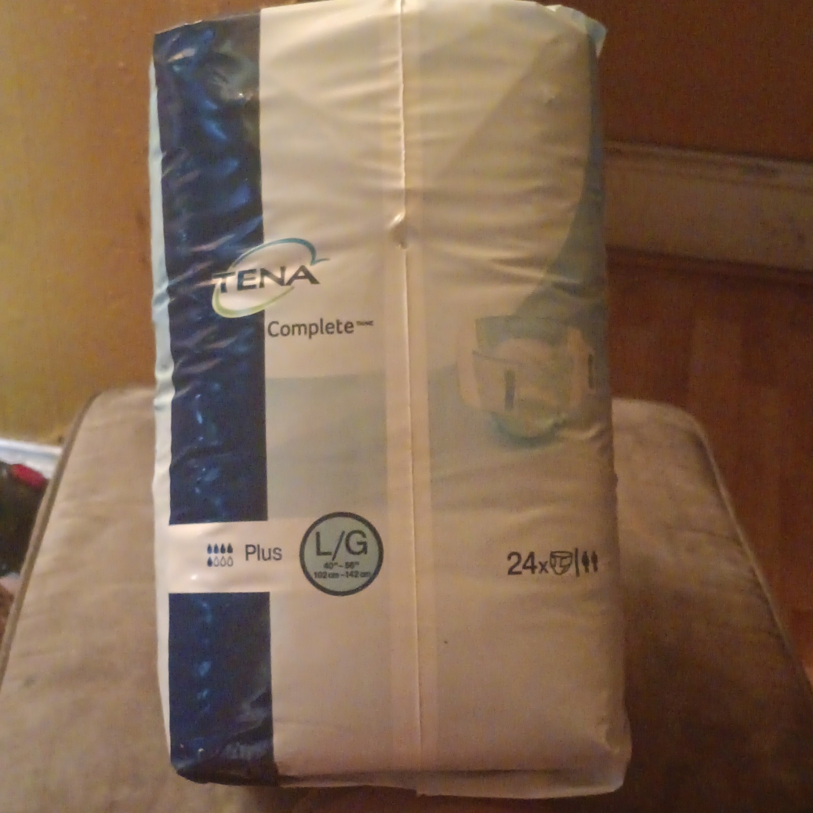 TENA Complete Plus Disposable Incontinence Briefs L/G White 24 Count