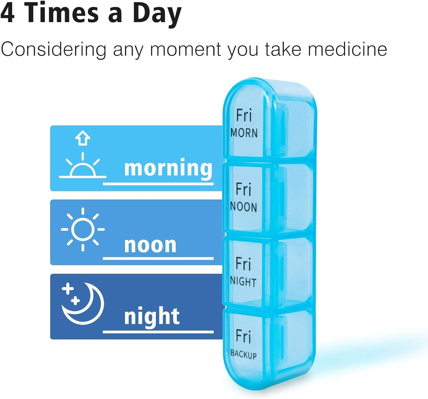 Pill Organizer 4 Times a Day – Pill Box 7 Day, Large Weekly Medicine Pill Org…