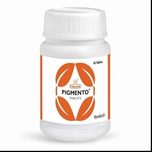 Pack of 2 X Charak Pigmento 40 Tablets for Vitiligo Promotes Melanin Skin Health