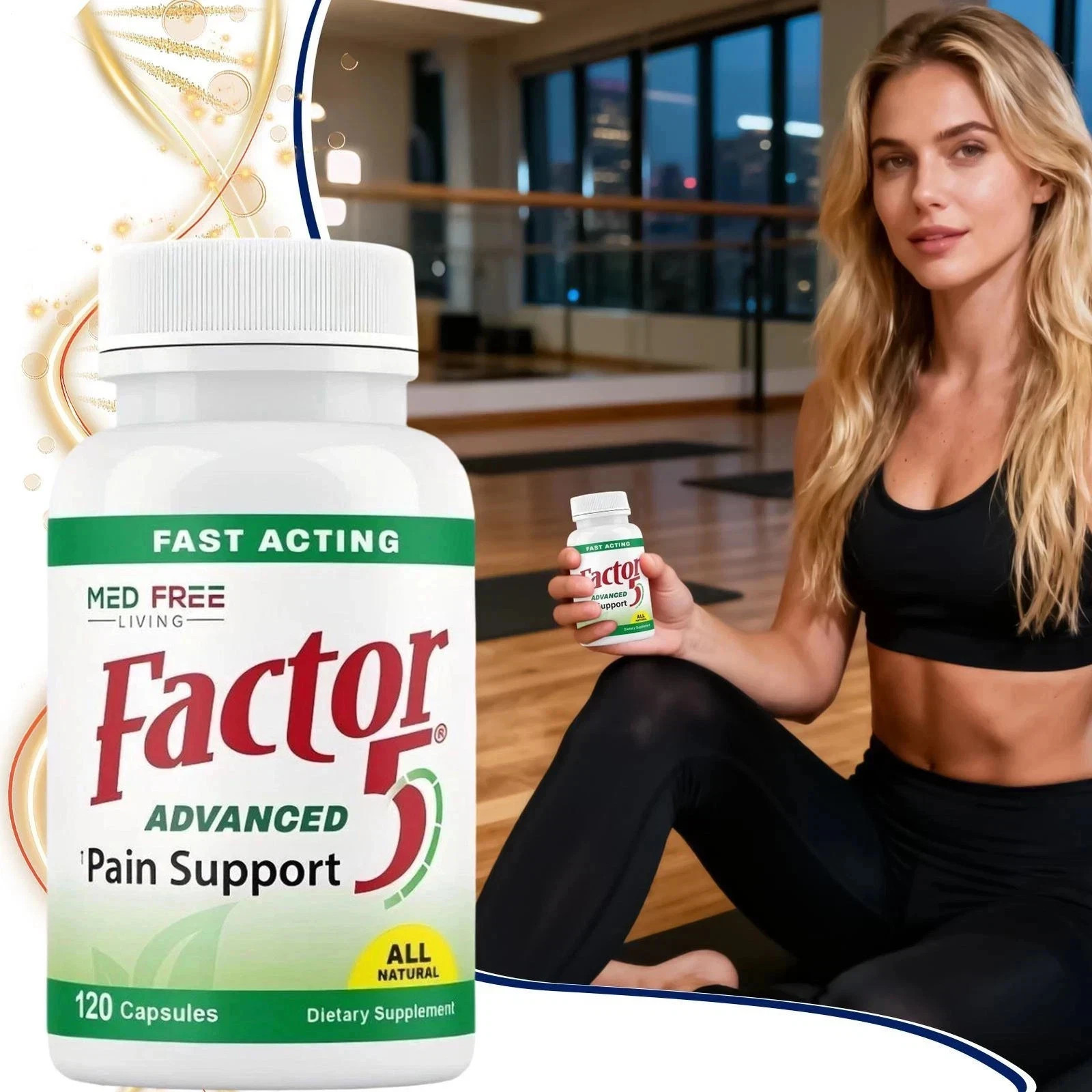 Med Unoccupied Living Factor 5 Support Joint and Muscle Natural Complex 120 Caps