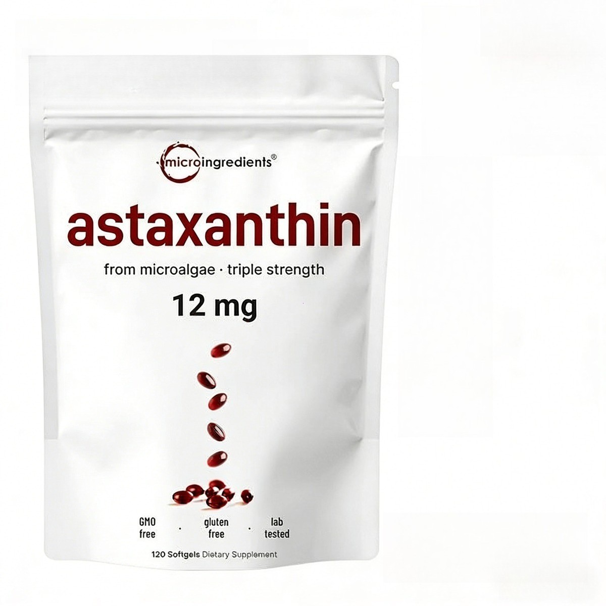 Micro Ingredients Natural Astaxanthin ,120 Softgels, Easy to Swallow