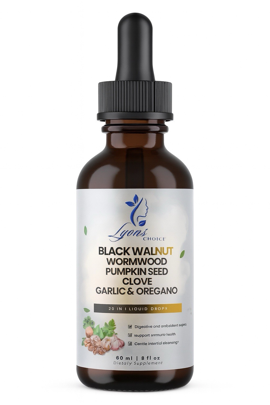Black Walnut, Wormwood, Clove, Pumpkin Seed, Garlic, Oregano parasite cleanse