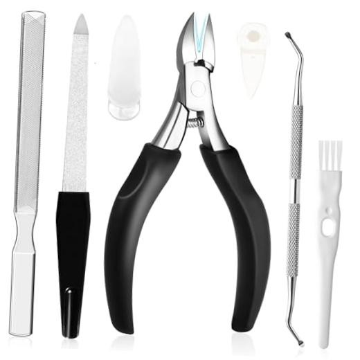 Ingrown Toenail Clippers Set, 6PCS Professional Toe Toenail Clippers Black-6pcs