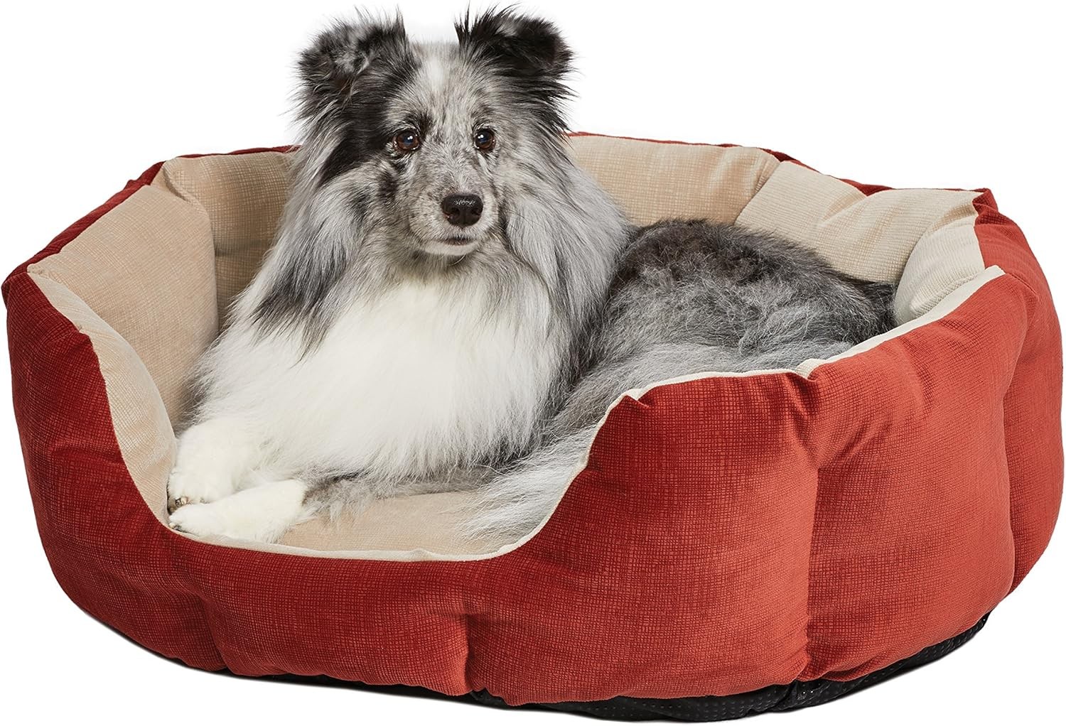 MidWest Homes for Pets QuietTime Deluxe Tulip Nesting Pet Bed,Russet/Tan,Small