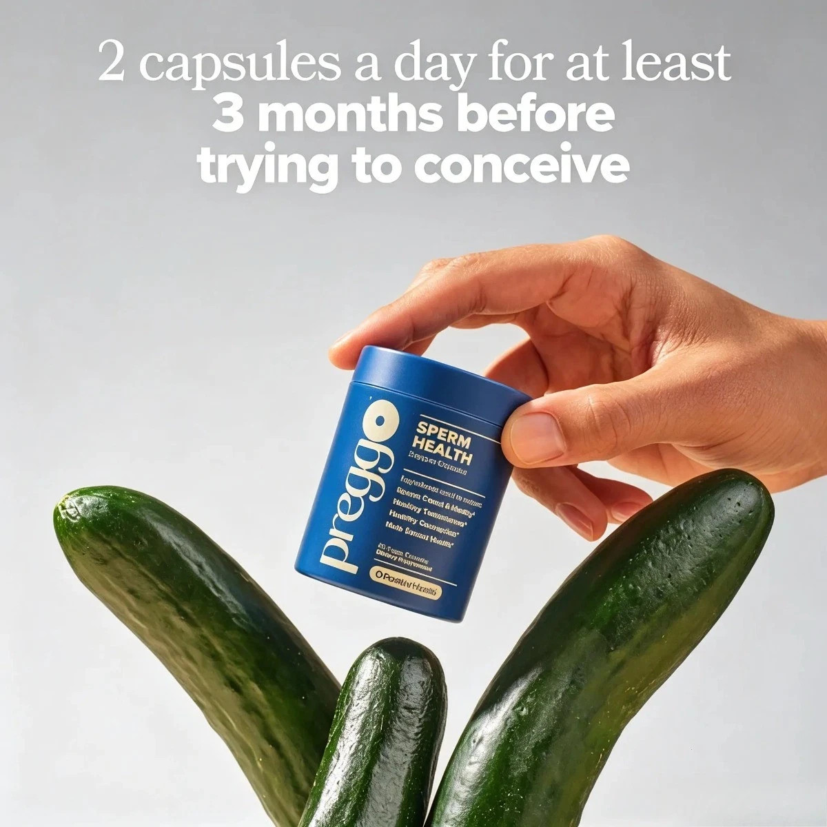 3 Pack PREGGO O-Positive Sperm Health Boost Capsules – 180 Count For Men