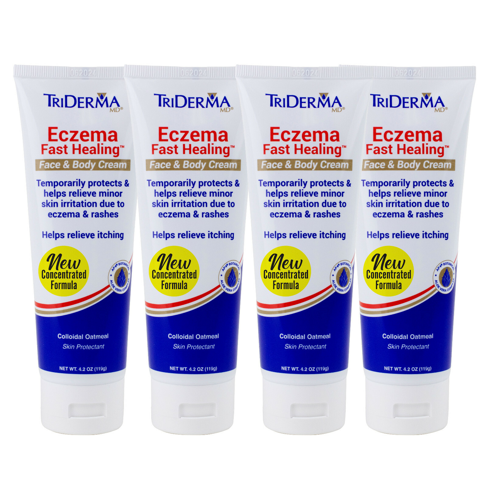 TriDerma Eczema Fast Healing Face & Body Cream, FSA Eligible, 4.2 oz, 4-Pack