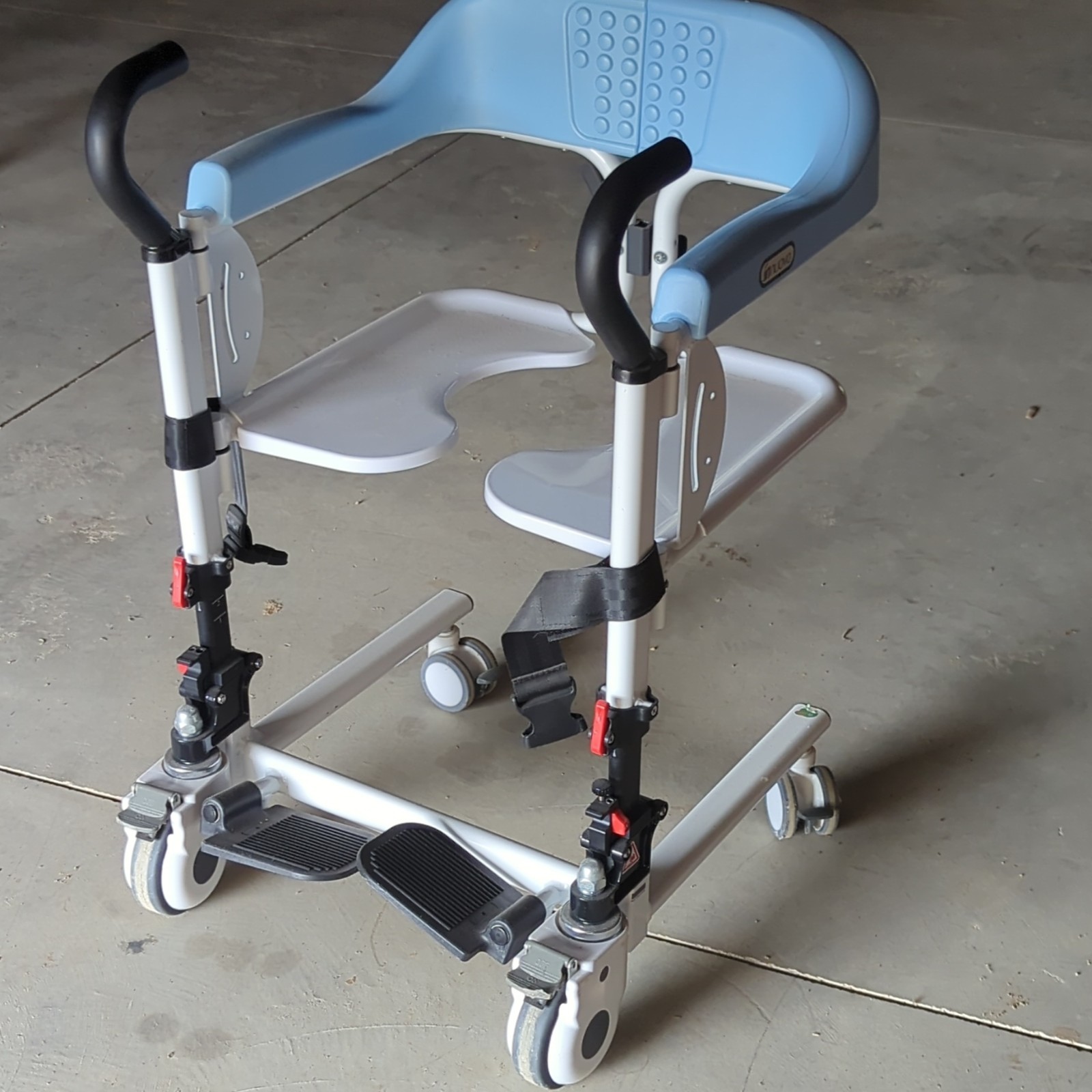 Invacare Adjustable Height Wheeled Toilet Frame, Blue/White/Black