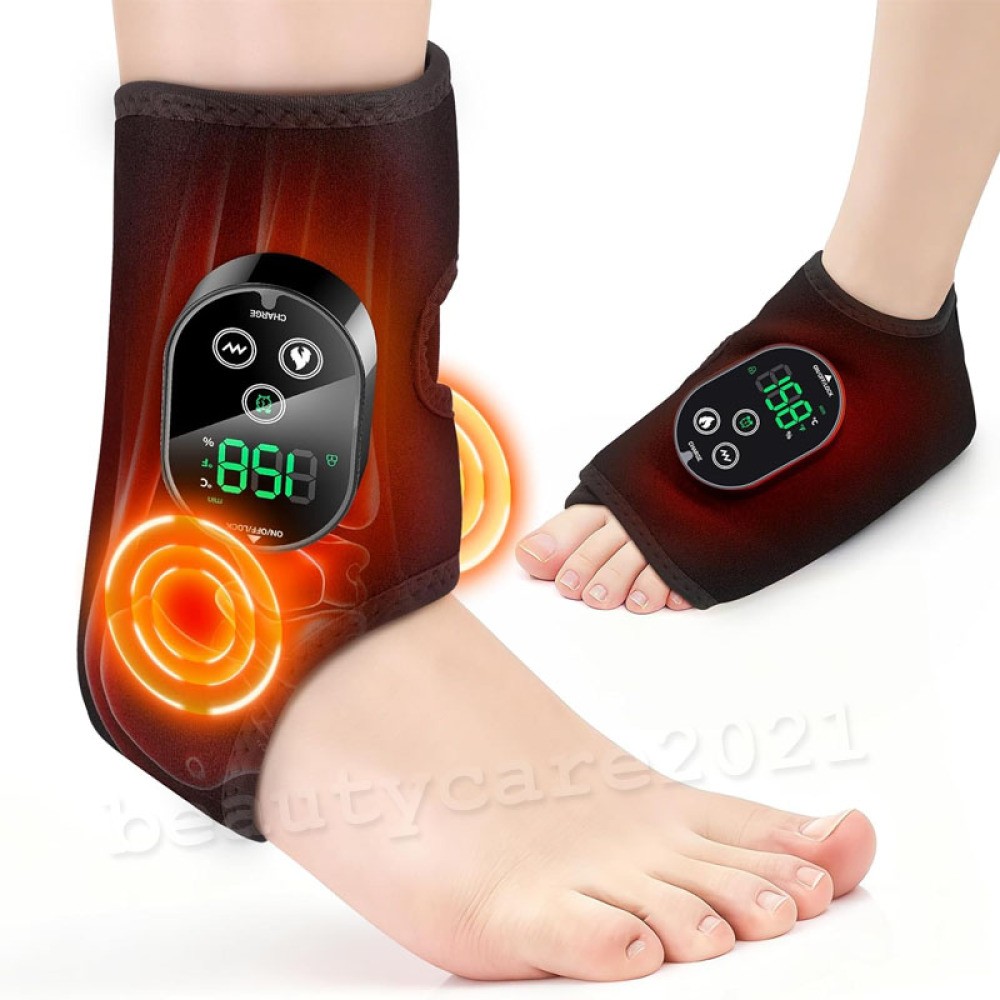 3000mAh Electric Foot Ankle Massager Brace Pain Relief Heating Vibration Therapy