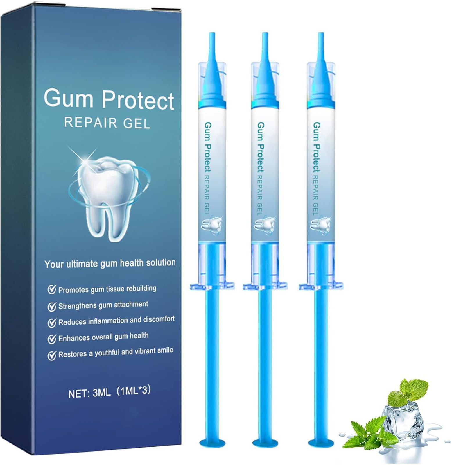 3Pcs Gum Protect Dental Repair Gel, Deep Cleaning Oral Gel, Fresh Breath Support