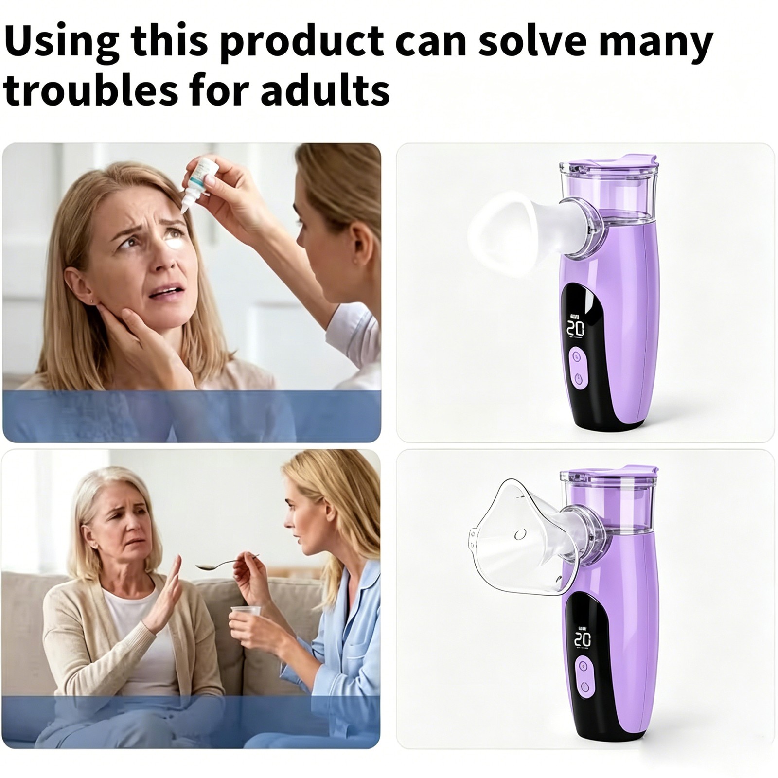 Digital Portable Quiet Mesh Humidifier for Adults & Kids- Travel & Home Use
