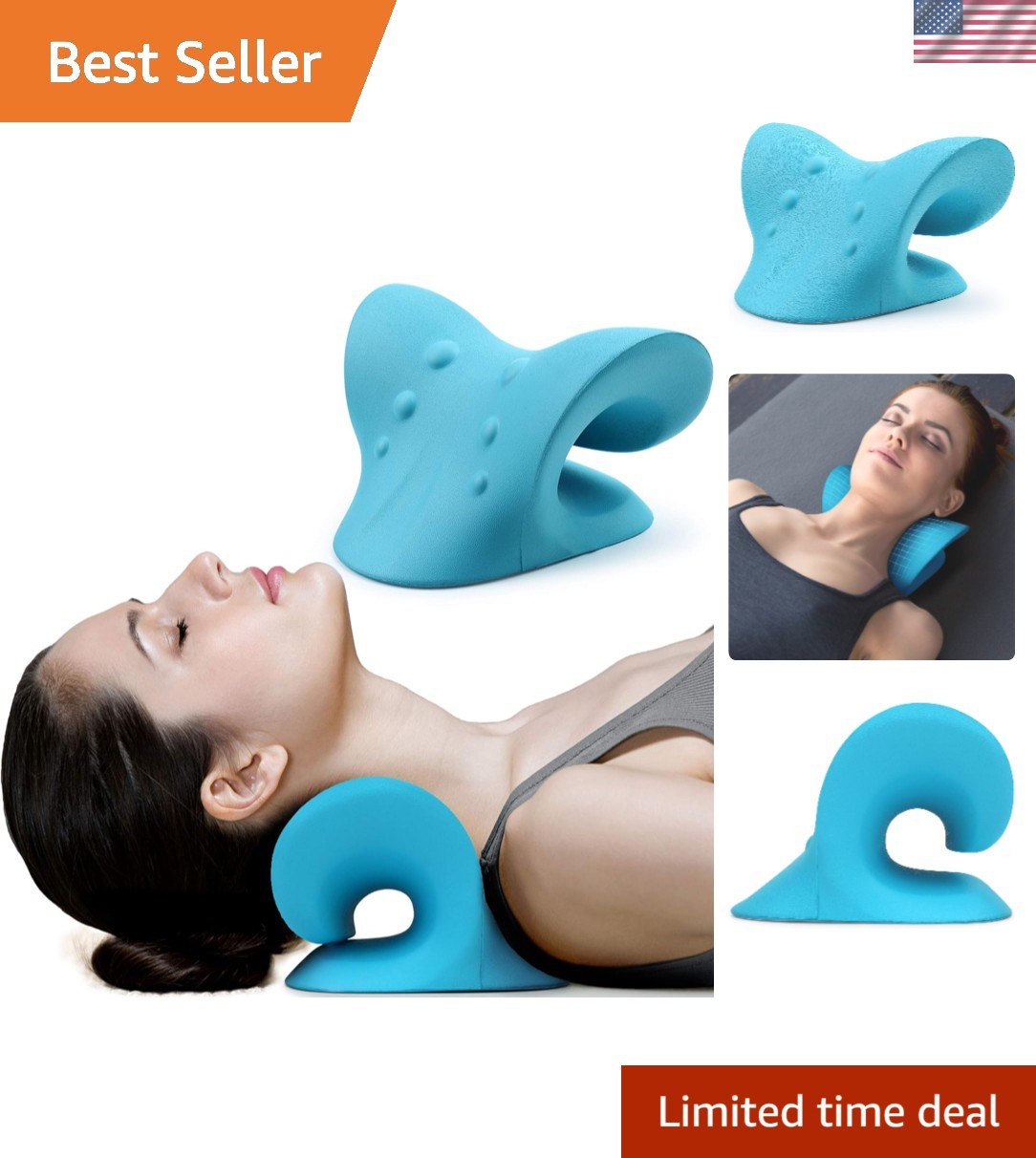 Ergonomic Neck and Shoulder Relaxer – Cervical Traction Device for Pain Relief