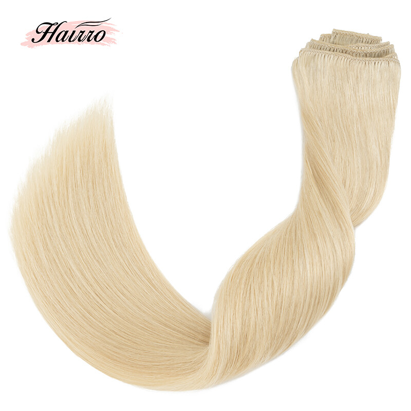 Super Soft Clip In Extensions 100% Real Remy Human Hair 8 Pieces 18Clips Blonde