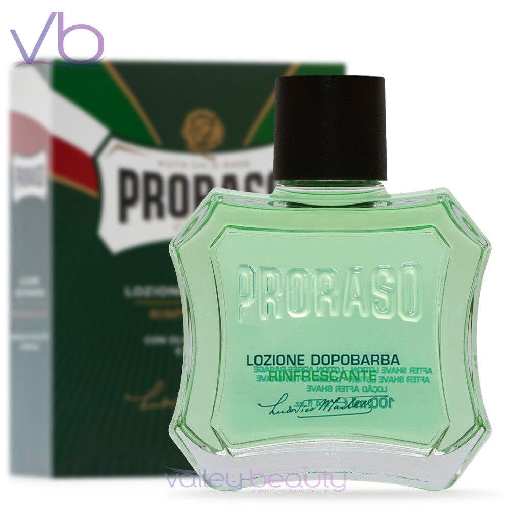 PRORASO Green After Shave Lotion With Eucalyptus & Menthol For Men, NEW – Italy