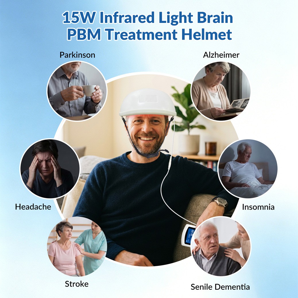 Cognitive Improvement Focus Memory Boost 810nm NIR Light Therapy Brain Device