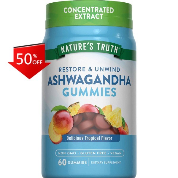 Nature’s Truth Ashwagandha Vegan Gummies – 60ct: Herbal Supplements