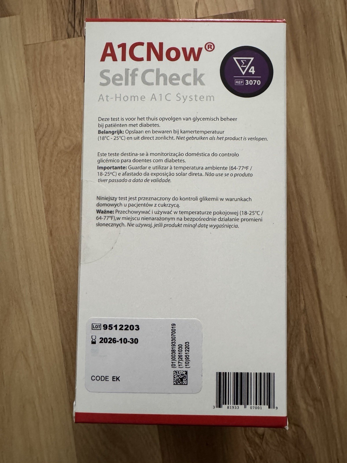 PTS Diagnostics A1CNow Self Check At Home Test (4 Tests) 10/30/2026 – New