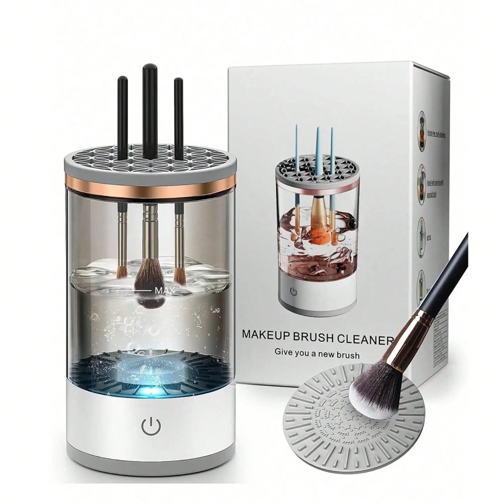 Makeup Brush Cleaner Machine Electric Cosmetic Brush Washing Tool Quick Dry US