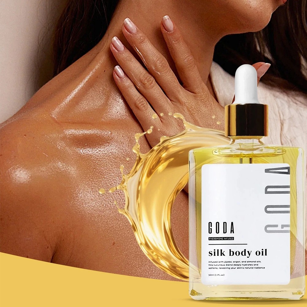 2 Pack GODA Silk Body Oil Women Moisturizing Formula Bath & Shower Oil Smooth
