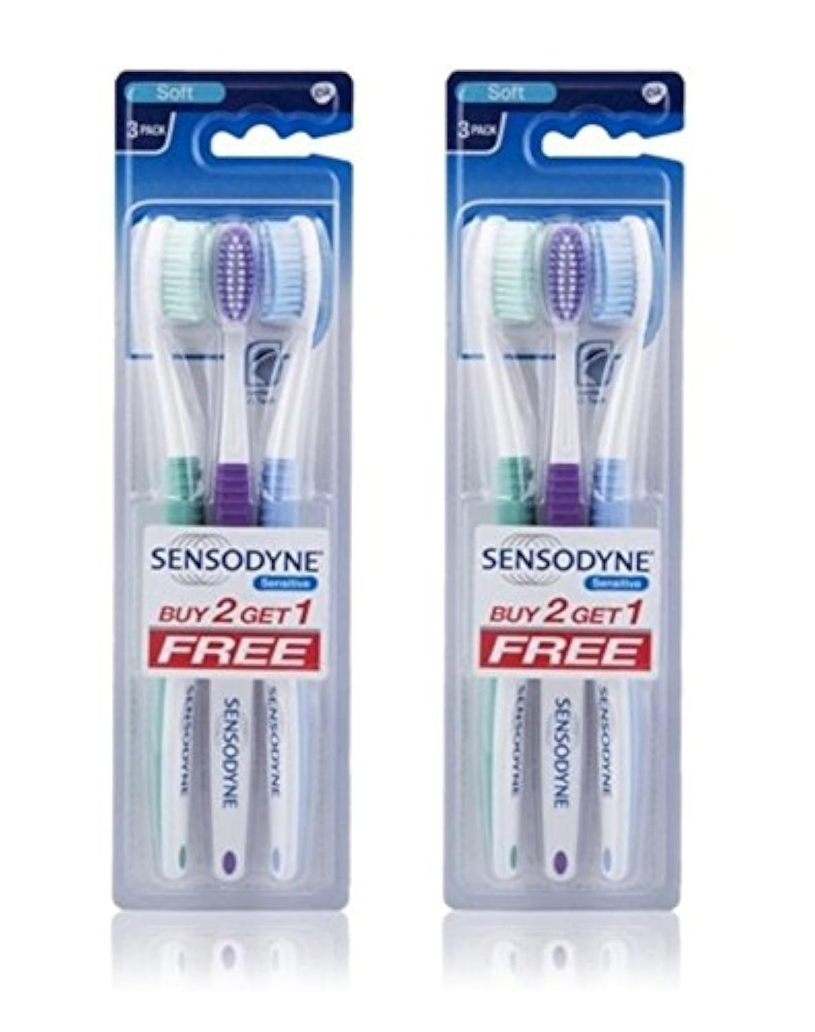 Gentle Soft Bristle Toothbrush Set for Sensitive Teeth – Pack of 6 (2×3)