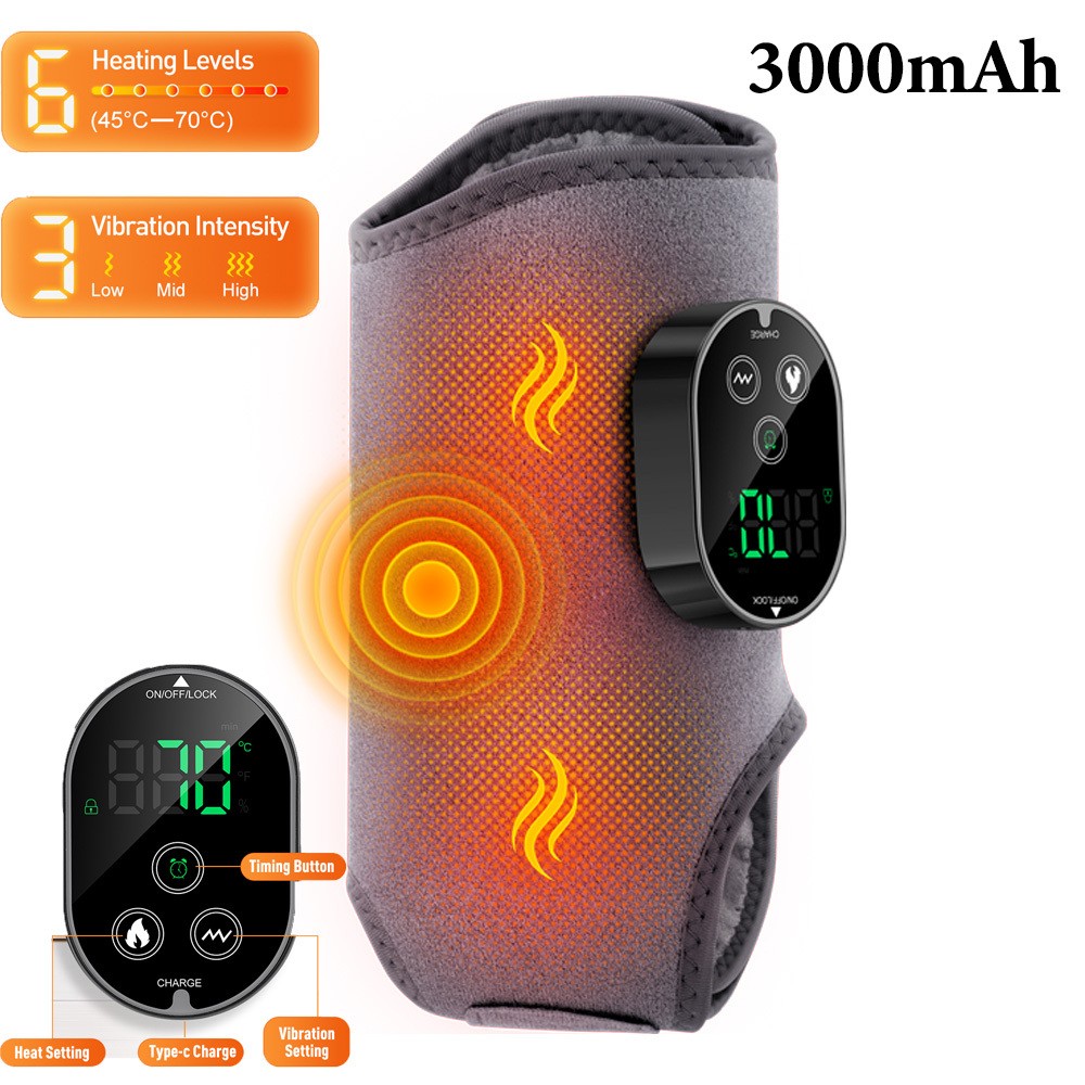 3000mAH Electric Foot Ankle Massager for Pain Relief Heating Vibration Therapy
