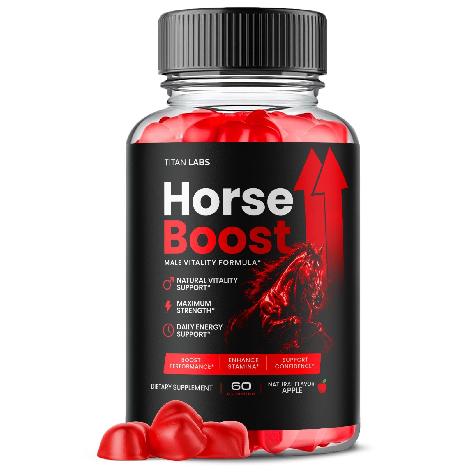 (1 Pack) Horse Boost ACV Gums Male Health Support Formula HorseBoost 60 Gummies