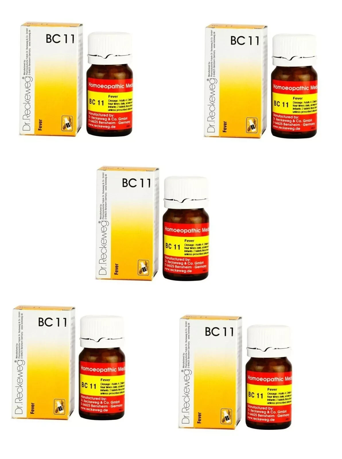Dr. Reckeweg BC 11 Fever Homeopathic Remedy 20g X 5Pack Natural Wellness
