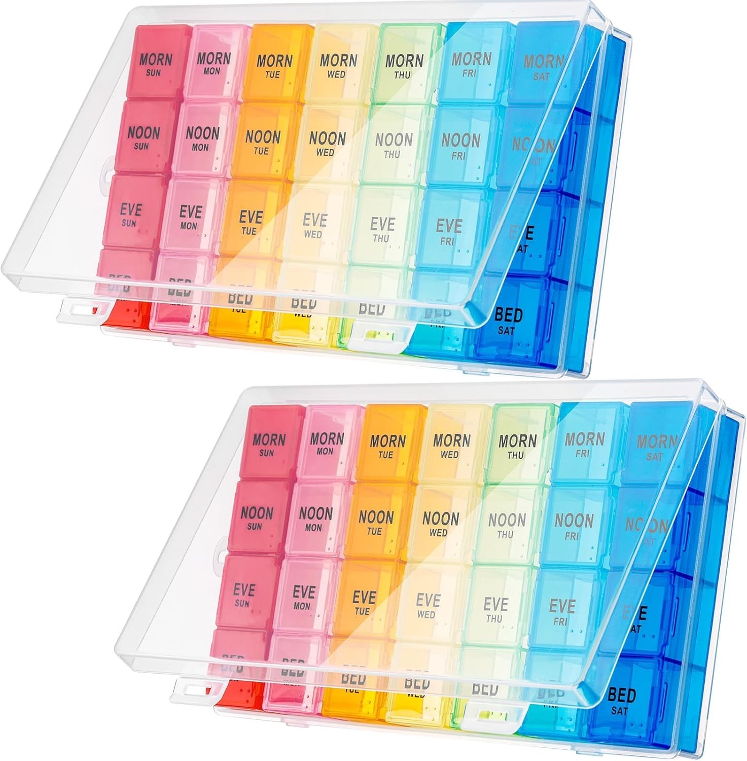 2 Pack XL Large Weekly Pill Organizer 4 Times a Day Monthly Pill Organizer La…