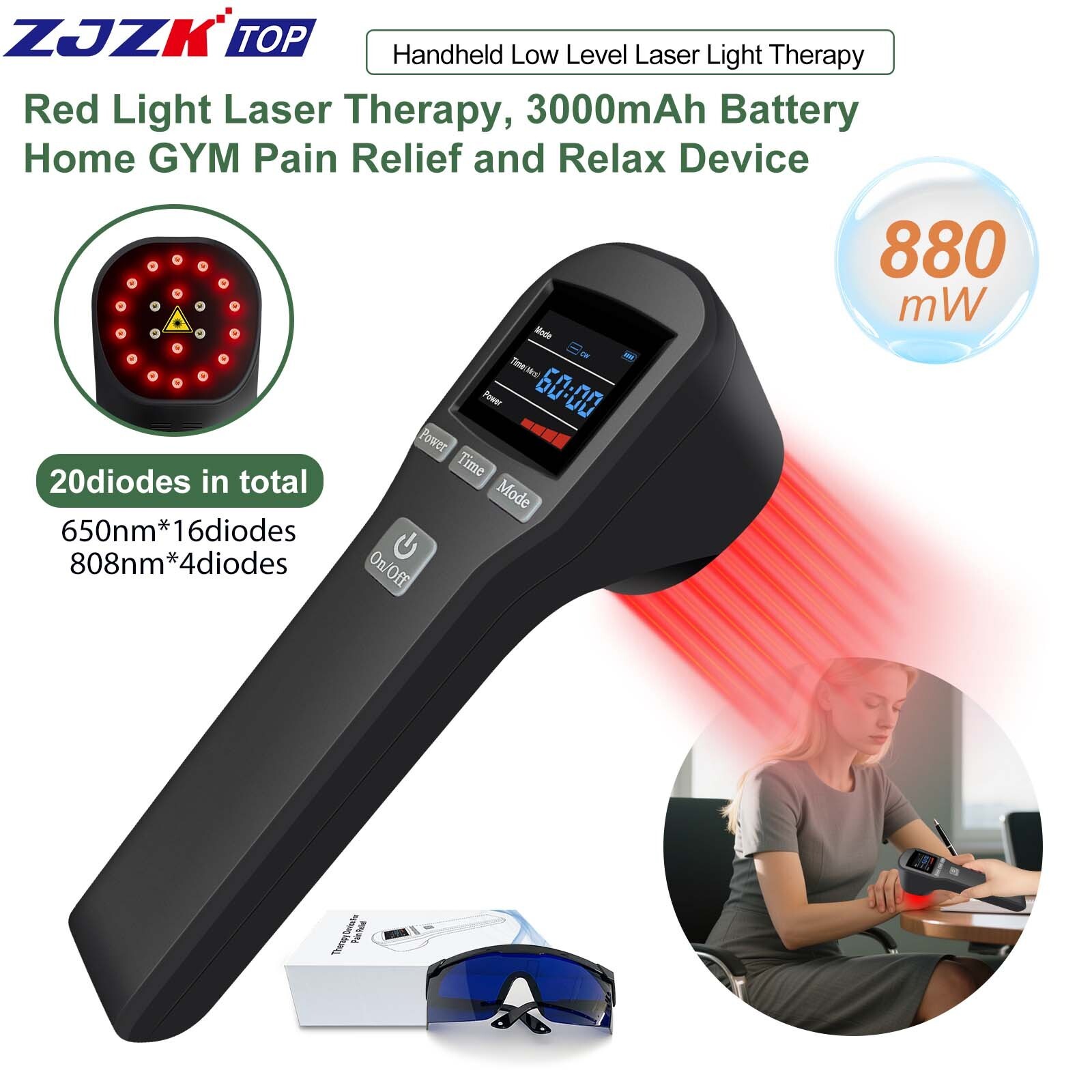 Pain Management Laser Therapy LLLT Device for Arthritis Back & Joint Pain 880mW