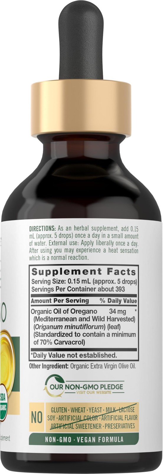 Carlyle Organic Oil of Oregano Liquid Drops – 2 2 Fl Oz (Pack 1), Yellow