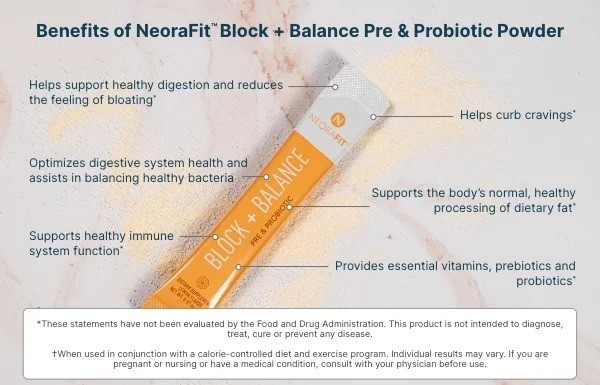 NeoraFit™ Block + Balance Pre & Probiotic Powder – Weight Loss Supplements -NEW!