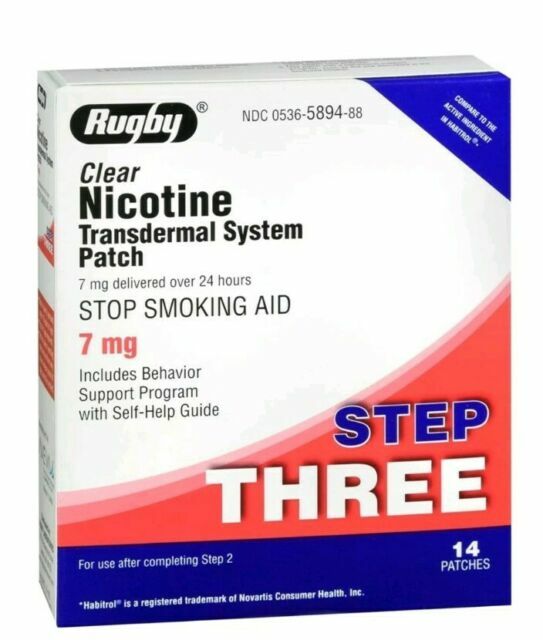 Rugby Clear Nicotine Transdermal System Patch Step 3 7mg (NDC0536589488)