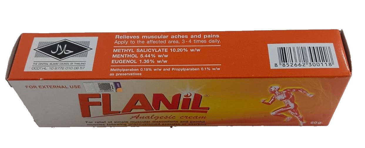 Flanil Analgesic Cream 60g Muscular Pain Relief Muscle Ache Joint Strain