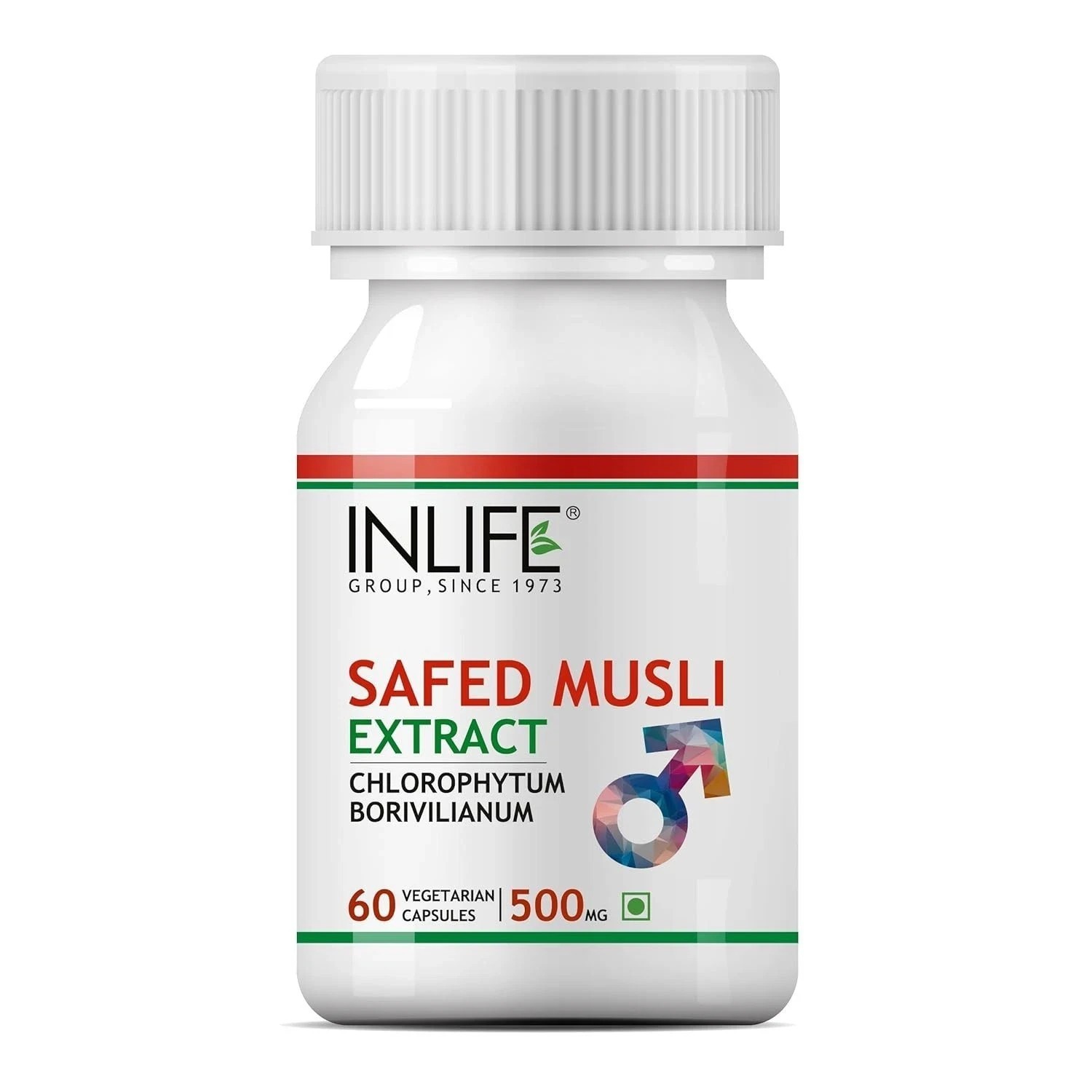 INLIFE Safed Musli Capsules 500mg | Natural Supplement for Strength, Stamina 60N