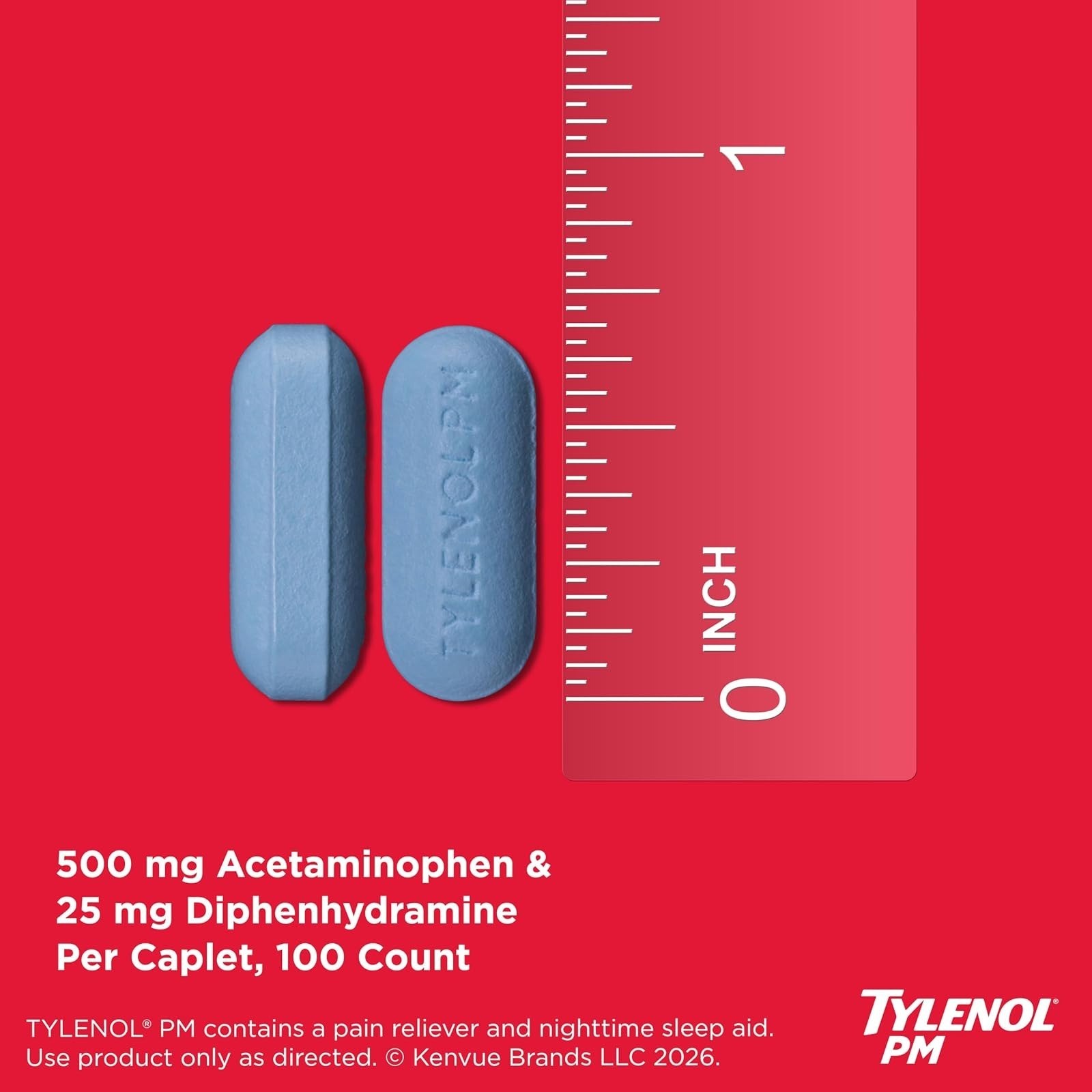 Tylenol PM Extra Strength Nighttime Pain Relief Sleep Aid Caplets 100 Count