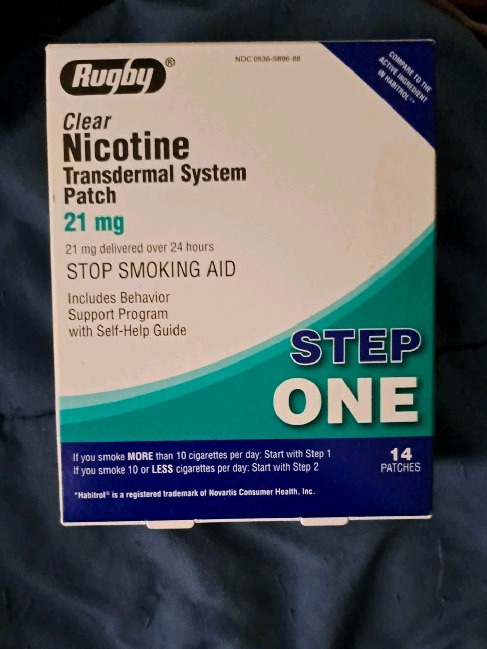 Rugby 21mg Nicotine Transdermal System Patch – 14 Count 12 Boxes